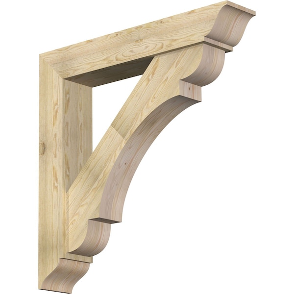 Ekena Millwork Olympic Traditional Rough Sawn Bracket w/ Offset Brace, Douglas Fir, 8"W x 44"D x 44"H BKT0806X44X44OLY01RDF - main
